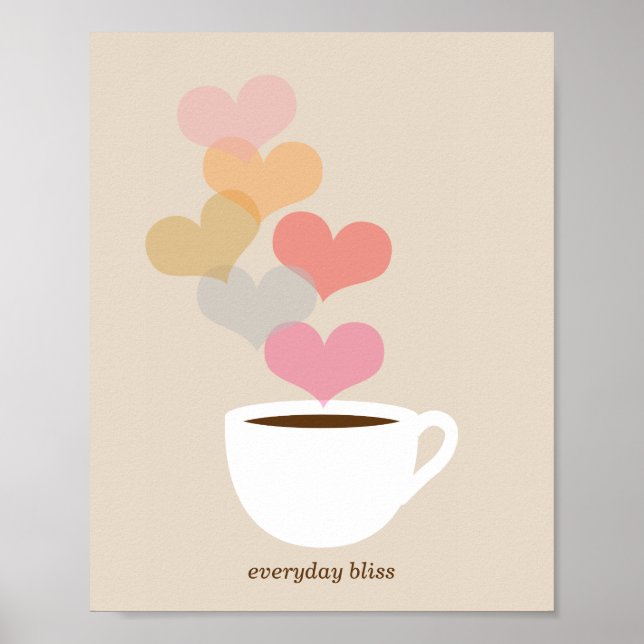 Everyday Bliss Coffee Love Art Poster Print (Front)
