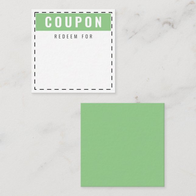 Everyday Coupons | Blank Sage Green Card (Front/Back)