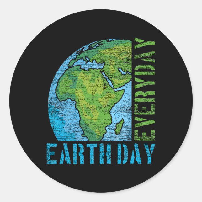 Everyday Earth Day  Classic Round Sticker (Front)