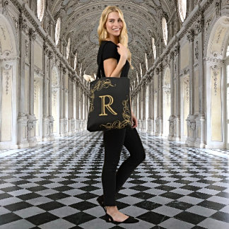 Everyday Elegance: Personalised Gold Monogram Tote Bag