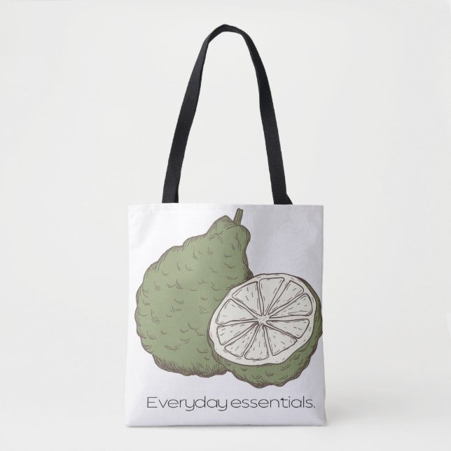 'Everyday Essentials' Organic Green Citrus Botanic Tote Bag (Front)