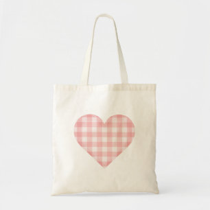 Everyday gingham tote bag with heart detail