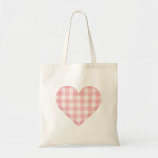 Everyday gingham tote bag with heart detail