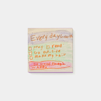 Everyday Goals for Kids Post-it Notes
