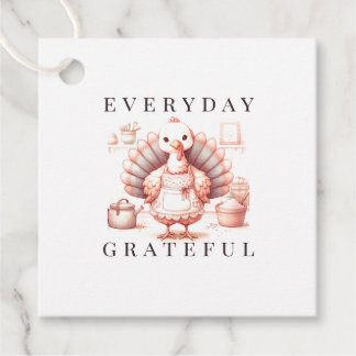 Everyday Grateful Custom Fall Turkey Thanksgiving Favour Tags