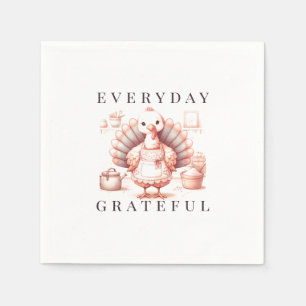 Everyday Grateful Custom Fall Turkey Thanksgiving Napkin