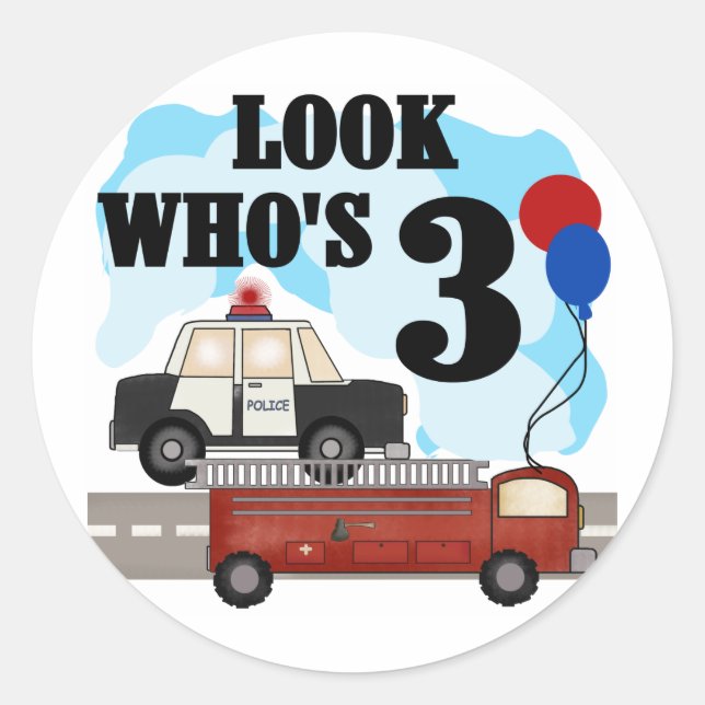 Everyday Heroes 3rd Birthday Tshirts and Gifts Classic Round Sticker (Front)