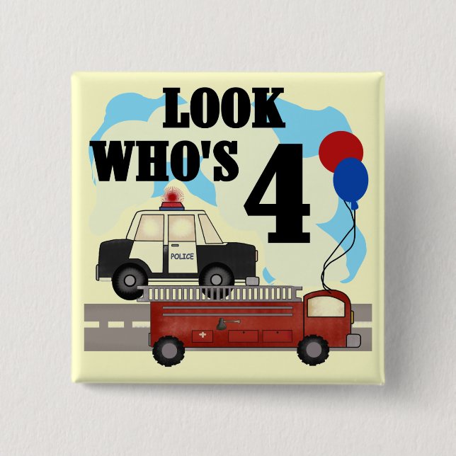 Everyday Heroes 4th Birthday 15 Cm Square Badge (Front)