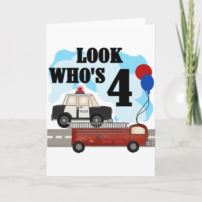 Everyday Heroes 4th Birthday Card (Front)