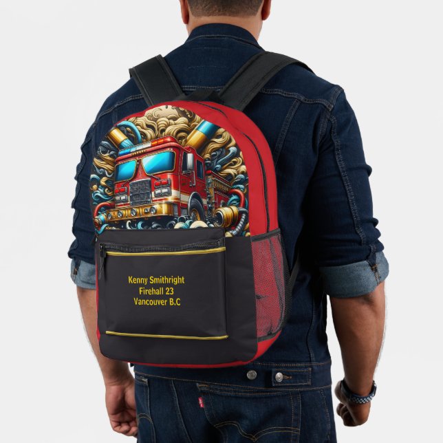 Everyday Heroes Fire Truck Waves Printed Backpack (Insitu (Model))