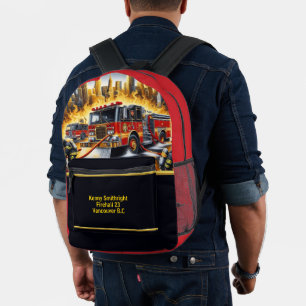 Everyday Heroes Firefighters In Action Printed Backpack