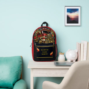 Everyday Heroes Firetruck Hero In Flames Printed Backpack