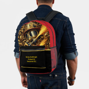 Everyday Heroes Golden Firefighters Valour Printed Backpack