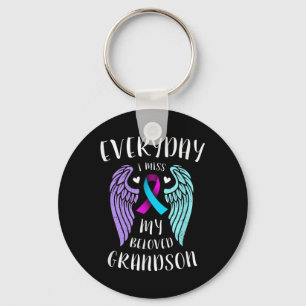 Everyday I Miss My Beloved Grandson - Suicide Awar Key Ring