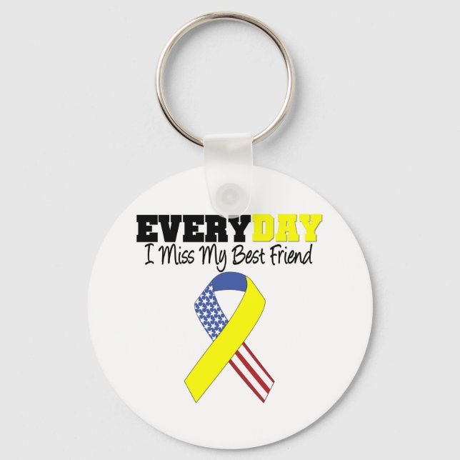 Everyday I Miss My Best Friend Military Key Ring (Front)