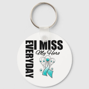 Everyday I Miss My Hero Cervical Cancer Key Ring