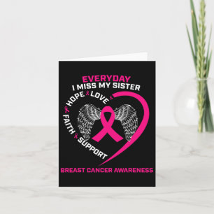 Everyday I Miss My Sister Cute Pink Breast Cancer  Card