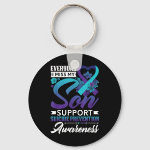 Everyday I Miss My Son Suicide Prevention Awarenes Key Ring