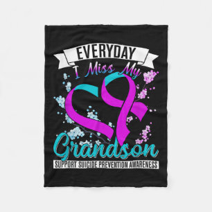 Everyday I Miss My Son Suprt Suicide Prevention Aw Fleece Blanket