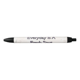 Everyday Is A Fresh Start Floral Design Black Ink Pen