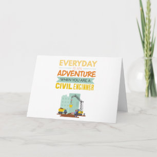 Everyday Is An Adventure Civil Engineer Funny Holiday Card