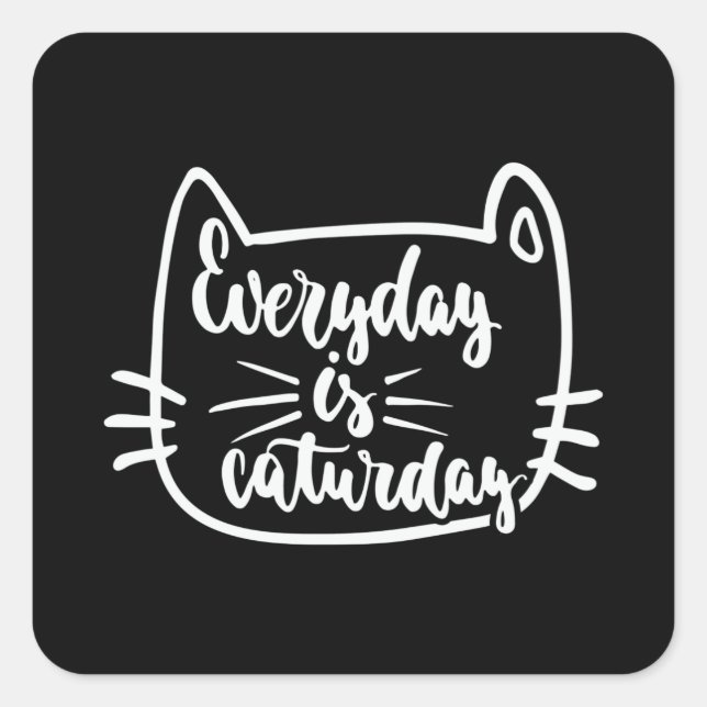 Everyday is caturday square sticker (Front)