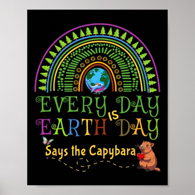 Everyday Is Earth Day Capyra Climate Change Save P Poster (Front)