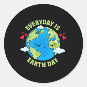 Everyday Is Earth Day Celebrate Earth Day Environm Classic Round Sticker