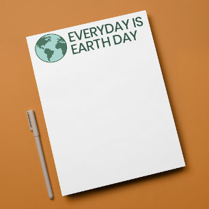 Everyday Is Earth Day - Vintage Green Earth Lover Custom Letterhead