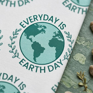 Everyday Is Earth Day - Vintage Green Earth Lover Fabric