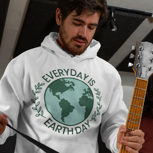 Everyday Is Earth Day - Vintage Green Earth Lover Hoodie
