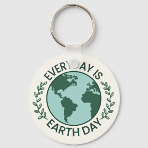Everyday Is Earth Day - Vintage Green Earth Lover Key Ring