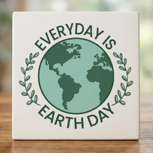 Everyday Is Earth Day - Vintage Green Earth Lover Plaque