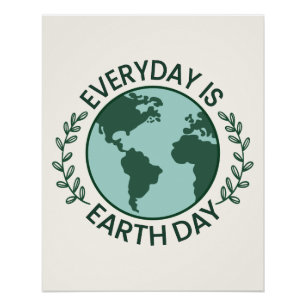 Everyday Is Earth Day - Vintage Green Earth Lover Poster