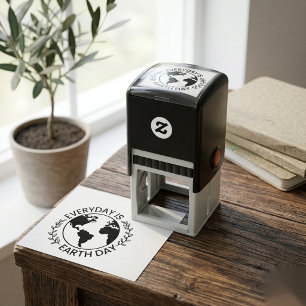 Everyday Is Earth Day - Vintage Green Earth Lover Self-inking Stamp
