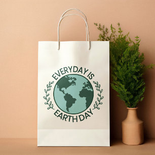 Everyday Is Earth Day - Vintage Green Earth Lover Small Gift Bag
