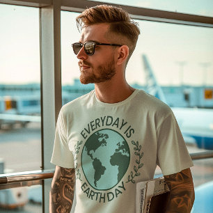 Everyday Is Earth Day - Vintage Green Earth Lover T-Shirt