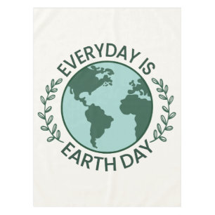 Everyday Is Earth Day - Vintage Green Earth Lover Tablecloth