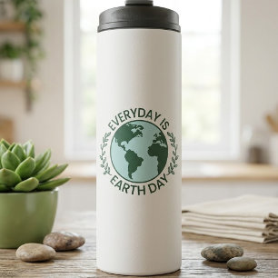 Everyday Is Earth Day - Vintage Green Earth Lover Thermal Tumbler