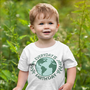 Everyday Is Earth Day - Vintage Green Earth Lover Toddler T-Shirt