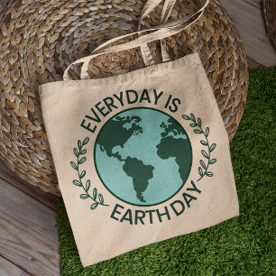 Everyday Is Earth Day - Vintage Green Earth Lover Tote Bag