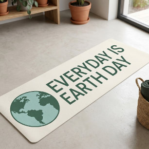Everyday Is Earth Day - Vintage Green Earth Lover Yoga Mat