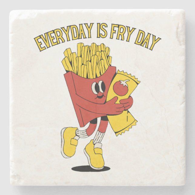 Everyday Is Fry Day Stone Coaster (Front)