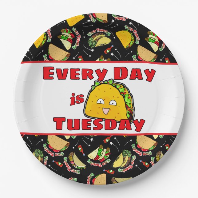 Everyday is Taco Tuesday Paper Plate (Front)