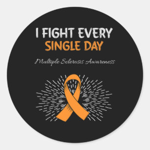 Everyday Multiple Sclerosis Awareness Orange Ribbo Classic Round Sticker
