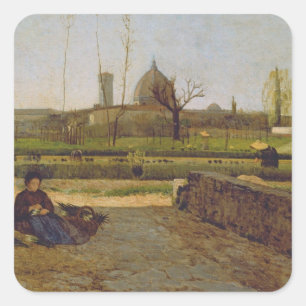 Everyday Scene, near Florence, c.1865 Square Sticker