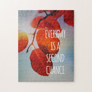 Everyday Second Chance Autumn Leaves Inspirational Jigsaw Puzzle
