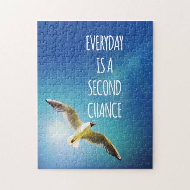 Everyday Second Chance Seagull Inspirational Quote Jigsaw Puzzle (Vertical)