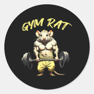 Everyday Staples Gym Rat Fitness Bodybuilding Art Classic Round Sticker