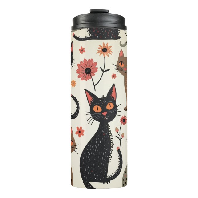 Everyday Tumbler with Adorable Cat Design (Front)